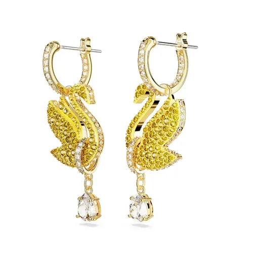 Khuyên Tai Nữ Swarovski Iconic Swan Drop, Swan, Yellow, Gold-Tone Plated 5647543 Màu Vàng