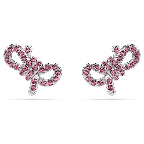 Khuyên Tai Nữ Swarovski Lifelong Bow Stud Earrings Bow, Pink, Rhodium Plated 5723557 Màu Hồng