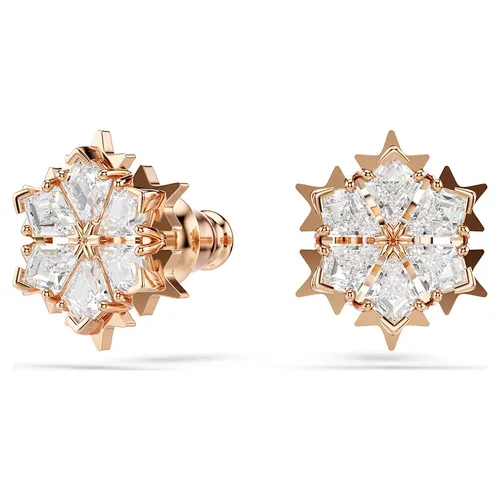 Khuyên Tai Nữ Swarovski Magic Stud Earrings Snowflake, White, Rose gold-tone Plated 5627348 Màu Vàng Hồng