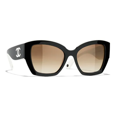 Kính Mát Chanel CH6058 165651 Butterfly Sunglasses Màu Đen Trắng