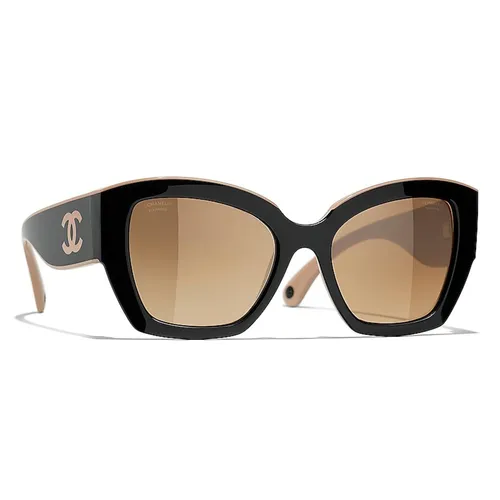 Kính Mát Chanel CH6058 C534M2 Butterfly Sunglasses Màu Đen Be