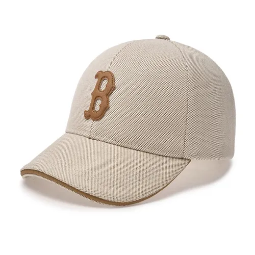 Mũ MLB Basic Canvas Leather Logo Structure Ball Cap Boston Red Sox Cream 3ACPVL94N 43CRD Màu Kem
