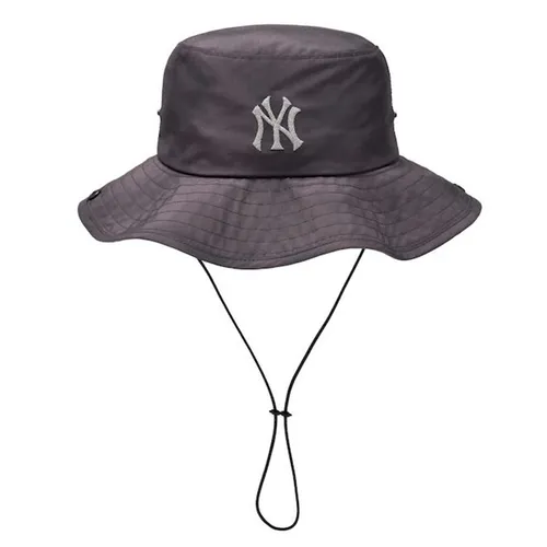 Mũ MLB Bucket Hat Light-Weight Vintage Washing Safari 3AHTB055N 50CGS Charcoal Grey Màu Xám Size 57
