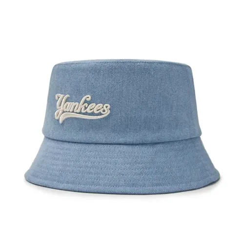 Mũ MLB Culsive Lettering Denim Yankees Bucket Hat 3AHTVD14N-50BLL Màu Xanh Nhạt Size 57