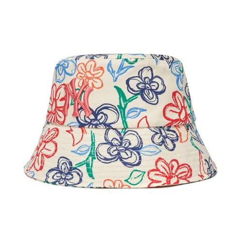 Mũ MLB Floral Cotton Bucket Hat New York Yankees 3AHT0891N 50CRS Màu Kem Họa Tiết Size 59