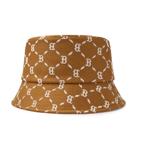 Mũ MLB Jacquard Dia Monogram Boston Red Sox Bucket Hat 3AHTM024N-43CAS Màu Nâu Size 57