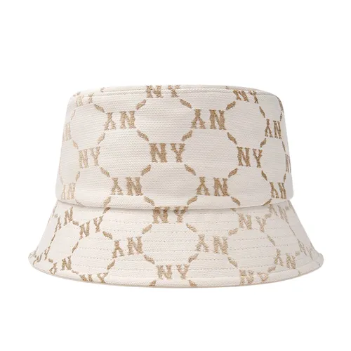 Mũ MLB Jacquard Dia Monogram New York Yankees Bucket Hat 3AHTM024N-43CRD Màu Trắng Size 57