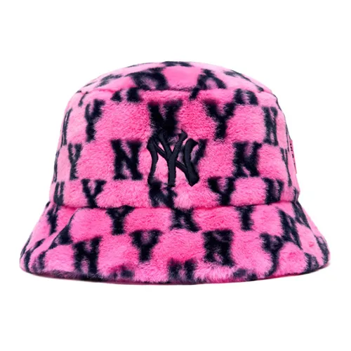 Mũ MLB Monogram Fur Hat New York Yankees 3AHTM0316-50PKD Màu Hồng Size 57
