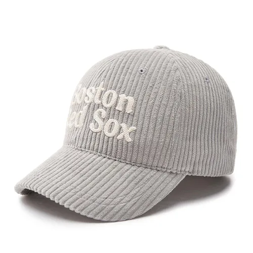 Mũ MLB Varsity Corduroy Cursive Ball Cap Boston Red Sox 3ACPWC236-43GRL Màu Xám