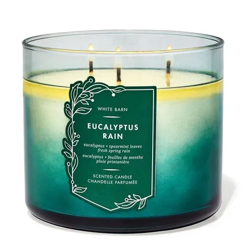 Nến Thơm 3 Bấc Bath & Body Works Eucalyptus Rain 3-Wick Candle 411g