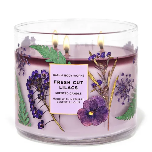 Nến Thơm 3 Bấc Bath & Body Works Fresh Cut Lilacs 3-Wick Candle 411g