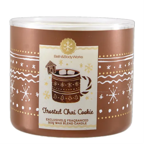 Nến Thơm 3 Bấc Bath & Body Works Frosted Chai Cookie LMT 3-Wick Candle 411g