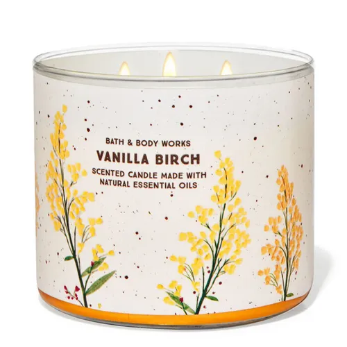 Nến Thơm 3 Bấc Bath & Body Works Vanilla Birch 3-Wick Candle 411g