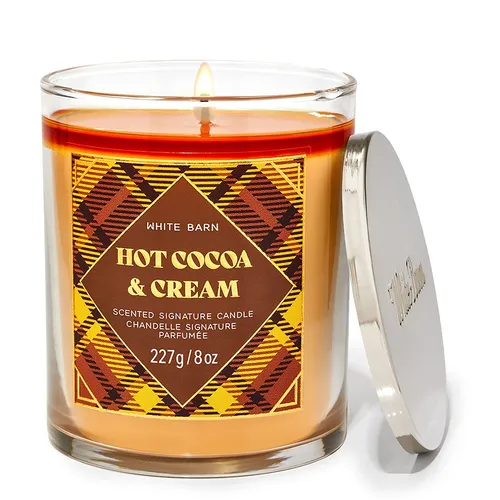 Nến Thơm Bath & Body Works Hot Cocoa & Cream Signature Single Wick Candle 227g