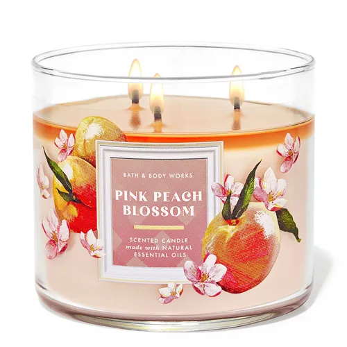 Nến Thơm Bath & Body Works Pink Peach Blossom 3-Wick Candle 411g
