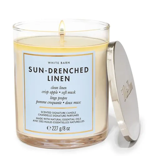 Nến Thơm Bath & Body Works Sun Drenched Linen Single Wick Candle 227g