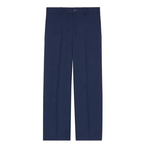 Quần Dài Nam Gucci Fluid Drill Cropped Trouser Blue 690469 Z798C 4142 Màu Xanh Size 44