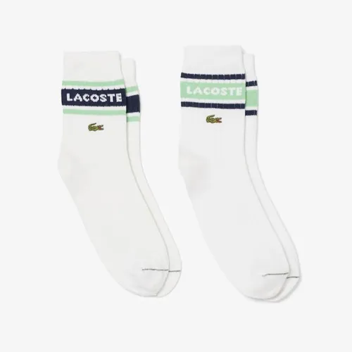 Set 2 Đôi Tất Unisex Lacoste 2-Pack Ribbed Cotton Socks RA9304-51-7II Màu Xanh Trắng Size 39-42