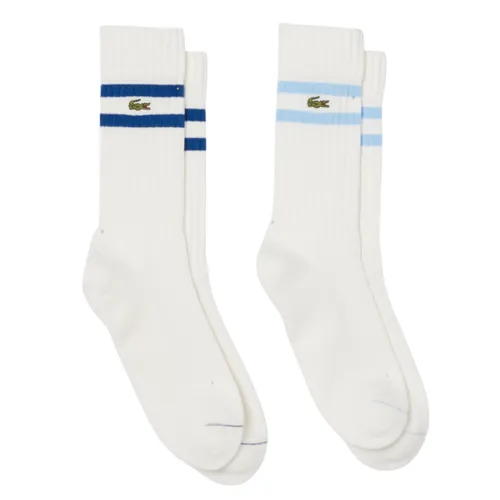 Set 2 Tất Unisex Lacoste Ribbed Cotton Socks RA6842-51-7IG Màu Trắng Size 35-38