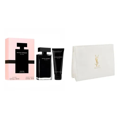 Set Nước Hoa Nữ + Dưỡng Thể Narciso Rodriguez For Her EDT Set 2 Món (100ml 75ml) +  Túi Pouch Trắng