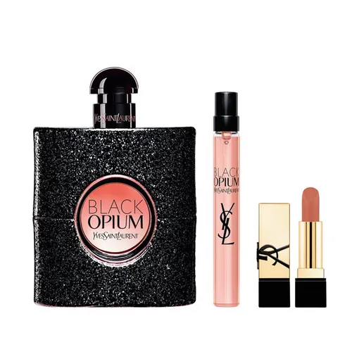 Set Nước Hoa Nữ Yves Saint Laurent YSL Black Opium EDP 3 Món (EDP 90ml + Mini EDP 10ml + Son Rouge NM Nu Muse Mini)