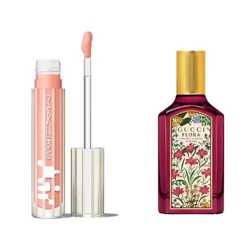 Set Son Bóng MAC 222 Và Nước Hoa Gucci Flora Gorgeous Gardenia Intense Eau De Parfum 5ml