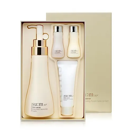 Set Sữa Rửa Mặt Su:m37 Skin Saver Essential Cleansing Foam Special 4 Món