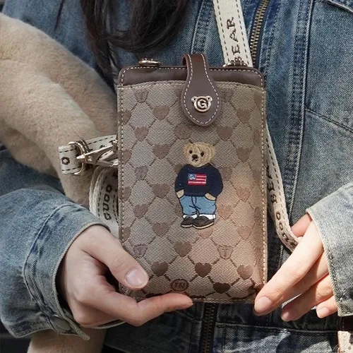 Túi Đeo Chéo Guoo Bear GO2001 Màu Nâu