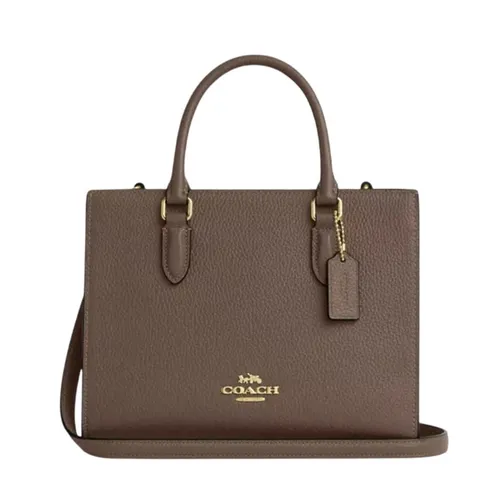 Túi Đeo Chéo Nữ Coach Maggie Small Tote Bag CY668 Gold/Dark Stone Màu Nâu
