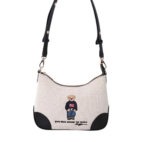 Túi Đeo Chéo Nữ Guoo Bear GU1412 Be Viền Đen