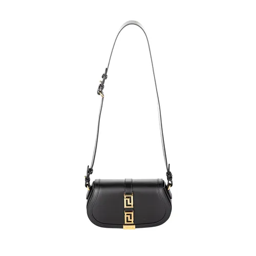 Túi Đeo Chéo Nữ Versace Greca Goddess Leather Black Shoulder Bag 2 Straps - 1023417 1A17338 1B00V Màu Đen