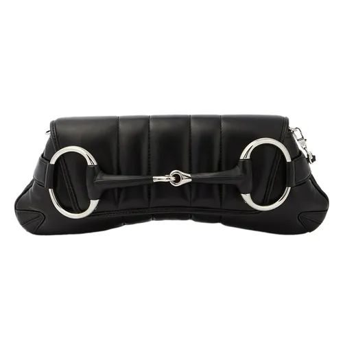 Túi Đeo Vai Nữ Gucci Horsebit Chain Medium Leather Shoulder Bag Màu Đen