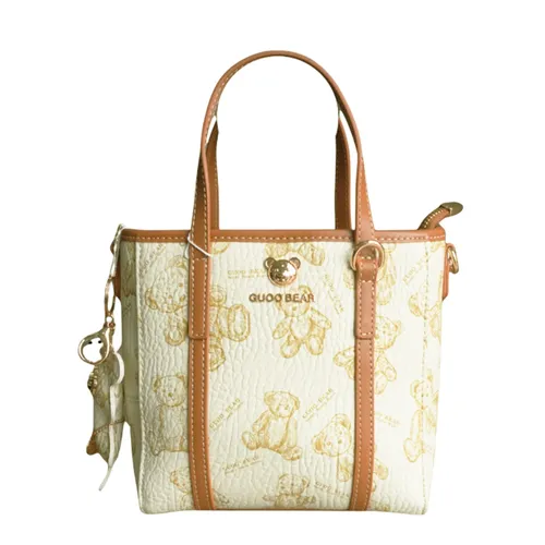 Túi Tote Nữ Guoo Bear Bag GU8025-2910 Màu Trắng/Nâu