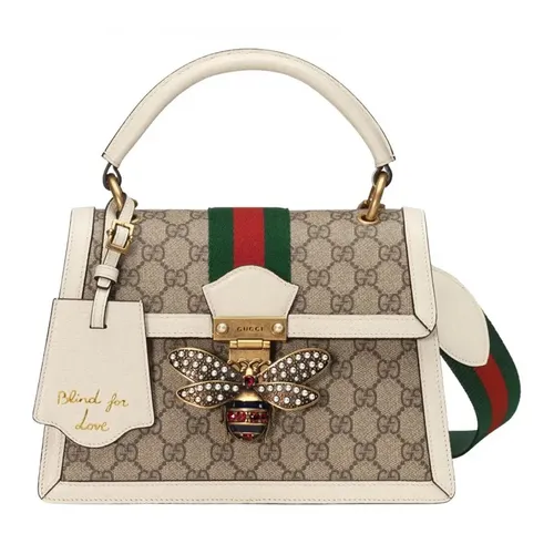 Túi Xách Tay Nữ Gucci Queen Margaret Leather Handbag Màu Trắng