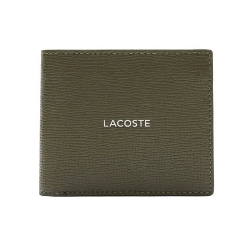 Ví Nam Lacoste Medium Ossian Leather Billfold NH5053OI N62 Màu Xanh Rêu