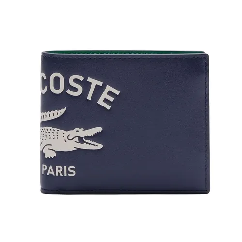 Ví Nam Lacoste Men's Medium FG Leather Billfold NH4662FW N69 Màu Xanh Navy