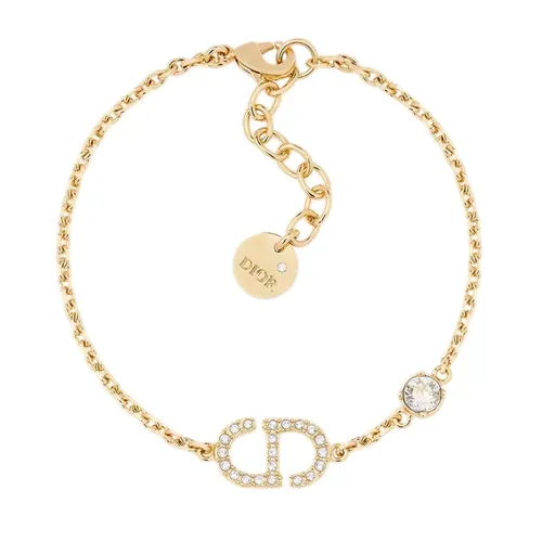 Vòng Đeo Tay Nữ Dior Petit CD Bracelet Gold-Finish Metal And White Crystals B2522WOMCY_D03S Màu Vàng Gold