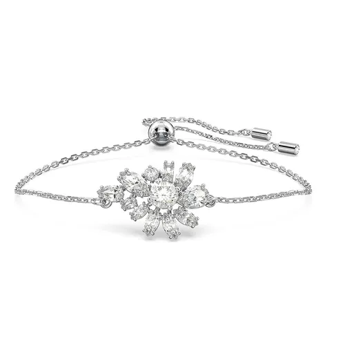 Vòng Đeo Tay Nữ Swarovski Gema Bracelet Mixed Cuts Flower White Rhodium Plated 5644684 Màu Bạc