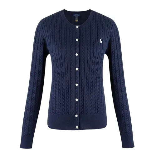 Áo Cardigan Nữ Ralph Lauren Mini-Cable Knit Big Kid In Navy 3135430470011 Màu Xanh Navy Size XL