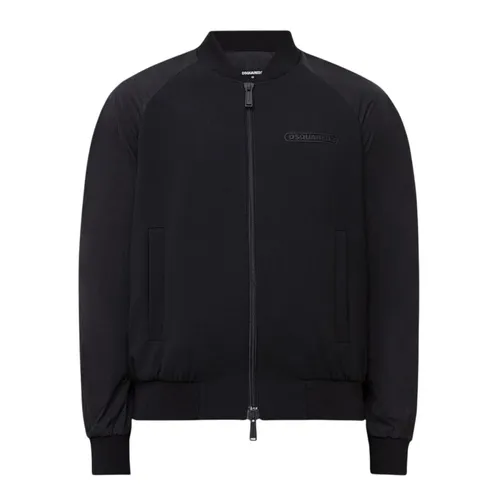 Áo Khoác Nam Dsquared2 Black Bomber With Logo AT Chest S74AM0969 S36258 900 Màu Đen Size 46