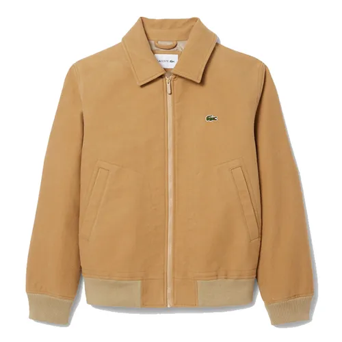 Áo Khoác Nam Lacoste Men's Padded Moleskin Jacket Beige BH5147 - 02S Màu Be Đậm Size 48