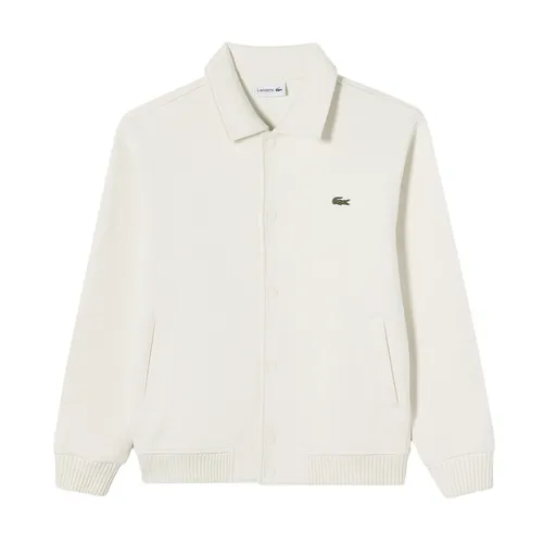 Áo Khoác Nam Lacoste Men's Ribbed Jogger Sweat Jacket SH080E - XFJ Màu Kem Size 3