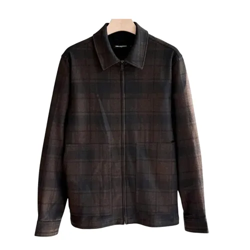 Áo Khoác Nỉ Nam Karl Lagerfeld Jacket W3232 - BRN Màu Nâu/Đen Size S