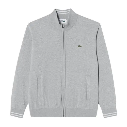 Áo Len Nam Lacoste High-neck Zip-up Sweater AH921E - CCA Màu Xám Size 3