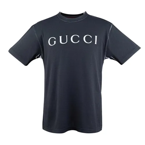 Áo Phông Nam Gucci Cotton Jersey Black With Printed Logo 796395 XJG26 1000 Tshirt Màu Đen Size XS