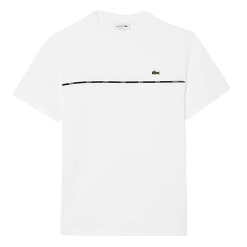 Áo Phông Nam Lacoste Trim Cotton Jersey TH9842 001 White Màu Trắng Size 3
