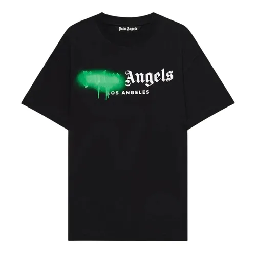Áo Phông Nam Palm Angels Spray City Los Angeles In Black/Green PMAA109T26JER001 1055 Tshirt Màu Đen Size L