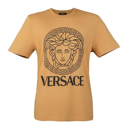 Áo Phông Nam Versace With Logo Medusa Printed In Light Brown 1011861 1A16047 2K500 Tshirt Màu Nâu Size M