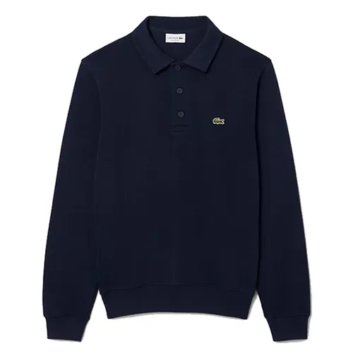 Áo Polo Dài Tay Nam Lacoste Ribbed Cotton Collar Sweatshirt SH5781 - 166 Màu Xanh Navy Size 4