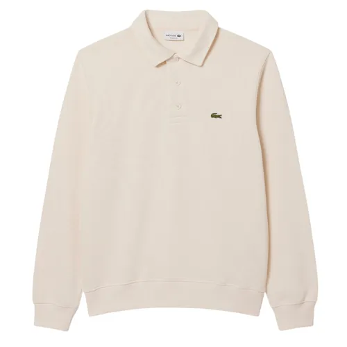 Áo Polo Dài Tay Nam Lacoste Ribbed Cotton Collar Sweatshirt SH5781 - XFJ Màu Trắng Kem Size 3